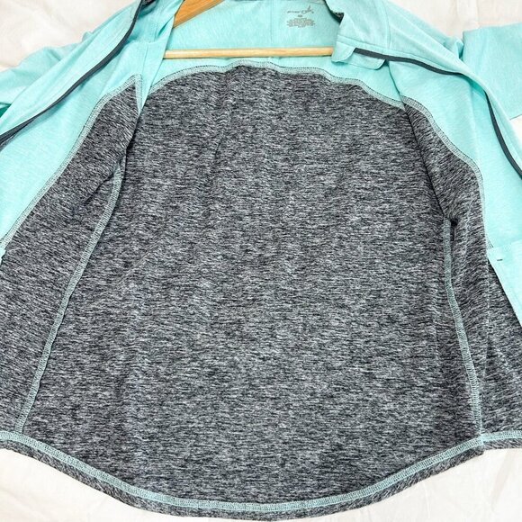 Exertek Full Zip Athletic Jacket Mint Gray Thumbholes Women’s Size Small EUC - Picture 5 of 5